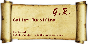 Galler Rudolfina névjegykártya